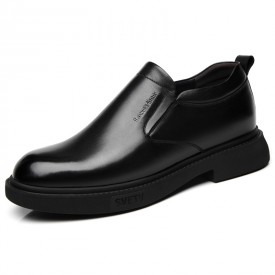 Exquisite Business Loafers British Slip On Spacious Toe Hidden Lift Casual Shoes Gain 3inch / 7.5cm