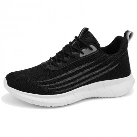 Lightweight Elevator Knitted Tennis Black Height Increasing Non Slip Running Shoes Gain 2.4inch / 6cm