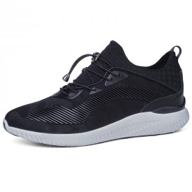 Ultra Light Extra Taller Sneakers 3inch / 7.5cm Black Height Increasing Elevator Walking Shoes