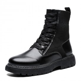 INS Trendy Elevator Men Frye Harness Boot Fashionable Combat Boots Increase Taller 3.2inch / 8cm