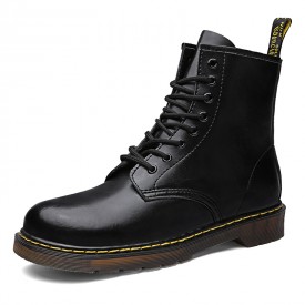 British Height Increasing Combat Boots Fashion 8 Eyelet Elevator Motorcycle Boot Tall 2.8inch / 7cm