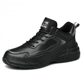 Popular Elevator Chunky Shoes Black Breathable Hidden Lift Dad Sneakers Become Taller 2.8inch / 7cm