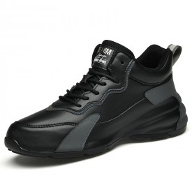 Black Younger Elevator Running Shoes Height Increasing Casual Sports Shoes Add Taller 3inch / 2.8cm 