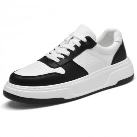 2024 Lovely Elevator Chunky Sneakers Black Lightweight Low Top Skate Shoes Add Taller 2.4inch / 6cm