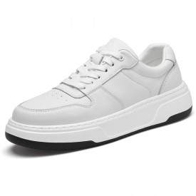 2024 Lovely Elevator Chunky Sneakers White Lightweight Low Top Skate Shoes Increase 2.4inch / 6cm