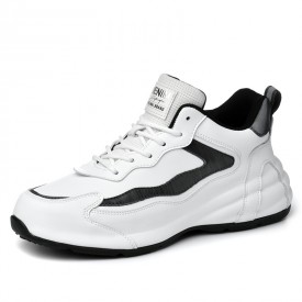 Popular Hidden LIft Chunky Shoes Black Breathable Height Increasing Dad Sneakers Add 2.8inch / 7cm