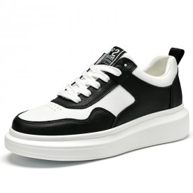 2024 Height Increasing Mix Sneakers Black Low Top Platform Skate Shoes Add Taller 2.4inch / 6cm