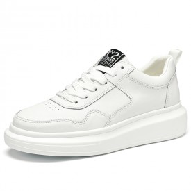 2024 Height Increasing Mix Sneakers White Low Top Platform Skate Shoes Look Taller 2.4inch / 6cm