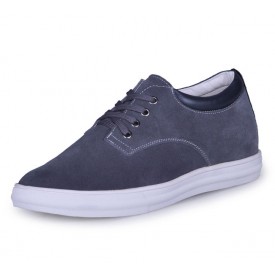 Grey men height increasing casual shoes grow taller 6cm / 2.36inches