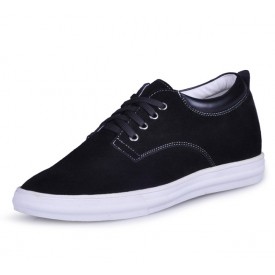 Black men elevator casual shoes grow taller 6cm / 2.36inches