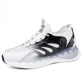 2023 Modern Hidden Lift No Slip Running Shoes White Knitted Elevator Fresh Sneakers Get 3inch / 7.5cm