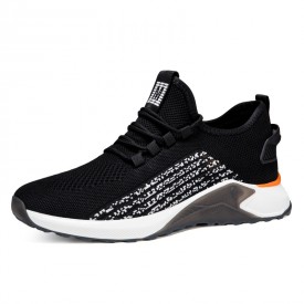 2023 Black Elevator Commute Sneakers Lightweight Lift Flyknit Running Shoes Increase 2.8inch / 7cm