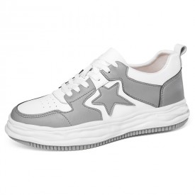 Versatile Height Increasing Chunky Sneakers Gray Fashion Walking Shoes Boost Taller 2.4inch / 6cm