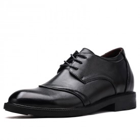 European Cap Toe Elevator Shoes Large Size Taller Calf Leather Formal Oxfords Raise 2inch  / 5cm