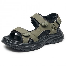 Classic Elevator All Terrain Sandals Army Green Water-Resistant Platform Slippers Gain 1.6inch / 4cm