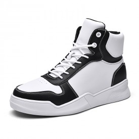 2021 White Elevator High Top Skate Shoes Trendy Sneakers Add Your Height 2.8inch / 7cm 