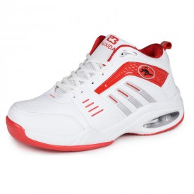 Men hidden heel athletic shoes 8cm / 3.2inch White-Red extra tall running shoes