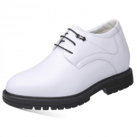 Premium White Elevator Tuxedo Shoes Height Increasing Business Formal Shoes Add Taller 4inch / 10cm