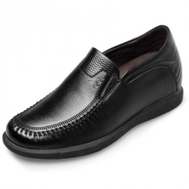 Comfort Elevator Driving Shoes Height 2.4inch / 6cm Soft Calf Leather Slip On Casual Shoes