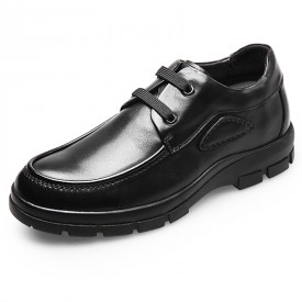 Quality height elevator business casual shoes 2.6inch / 6.5cm Black