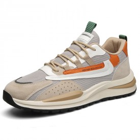 2022 Hidden Taller Fashion Trainers Apricot Flexible Hidden Heel Lift Running Shoes Add 2.4inch / 6cm