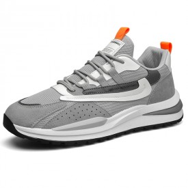 2022 Elevator Fashion Trainers Gray Flexible Hidden Heel Lift Running Shoes Gain Taller 2.4inch / 6cm